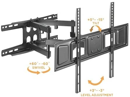 حامل جداري متحرك بالكامل للشاشات HAM-408 – تصميم مزدوج وثبات AFFORDABLE FULL-MOTION TV WALL MOUNT FOR DOUBLE STUD HAM-408 - SafeBox Company - شركة الصندوق الامن
