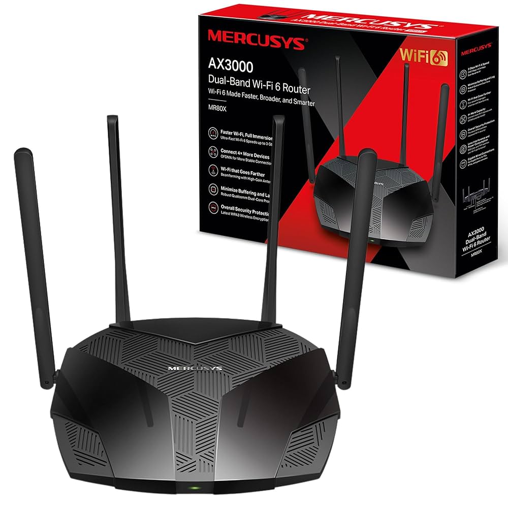MR80X – راوتر Wi-Fi 6 ثنائي النطاق مع تغطية محسّنة للمنازل الكبيرة