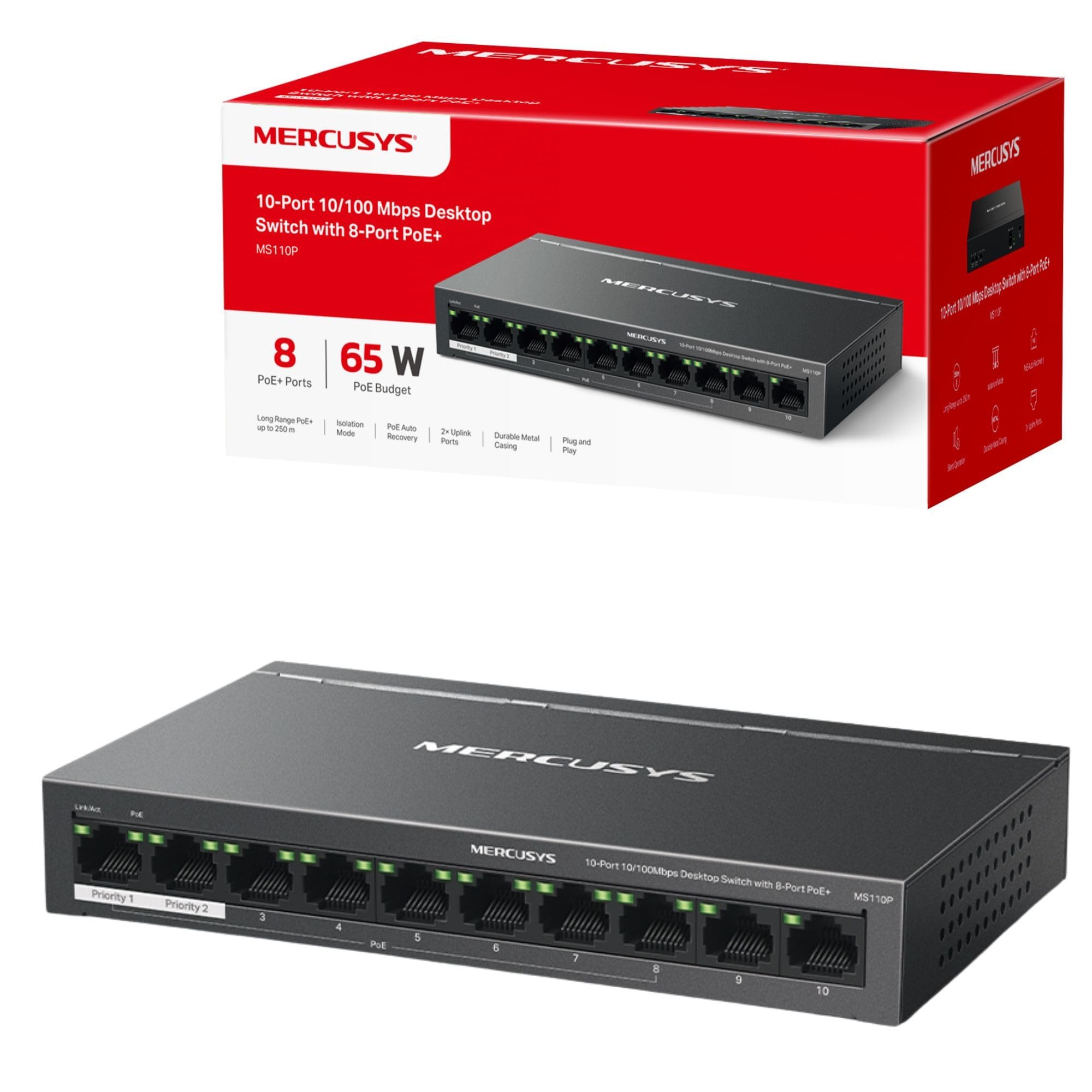 MS110P – سويتش إداري بـ 10 منافذ يدعم الطاقة عبر الإيثرنت