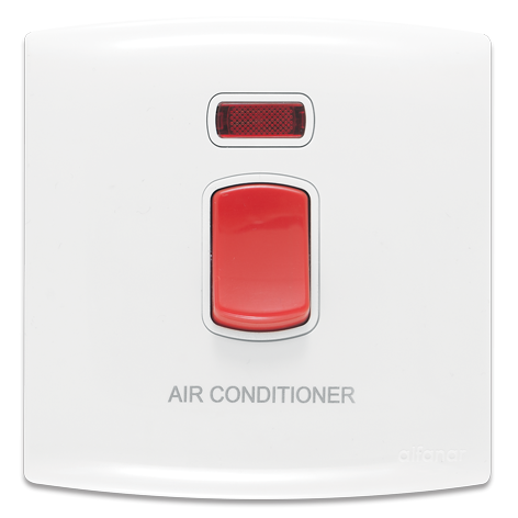 مفتاح 45 أمبير ثنائي القطب مفرد مع لمبة أشارة مطبوع 7×7