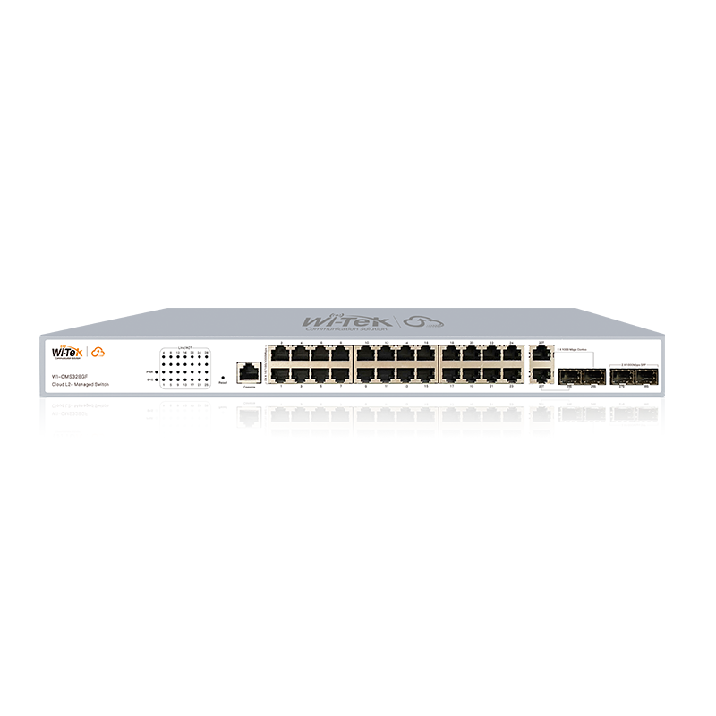 سويتش مُدار سحابياً Wi-Tek WI-CMS328GF - 24 منفذ جيجابت + 4 SFP مع مدى 250 متر