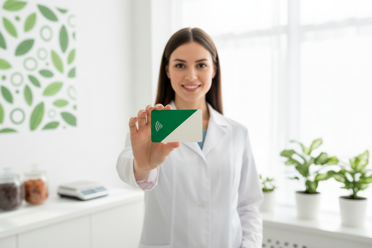 بطاقة NFC لأخصائيي التغذية والصحة في السعودية SafeBox