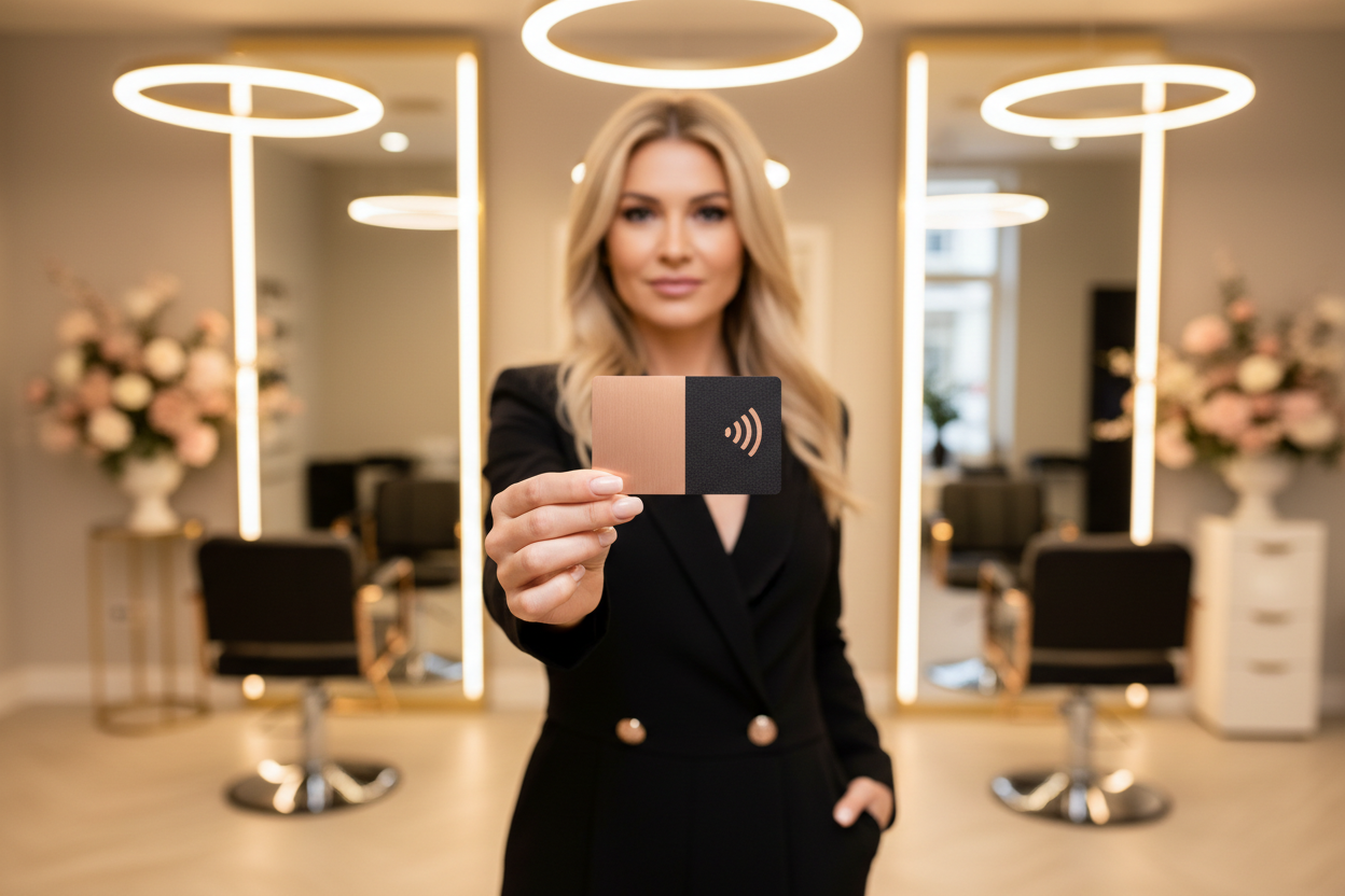 بطاقة NFC لصالونات التجميل في السعودية SafeBox