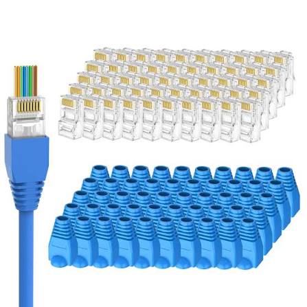 Opterna Category 6 RJ45 Plug and Boot (50 Pack) - SCSP45C6U