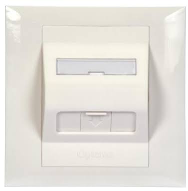 Opterna Angled Faceplate 86x86 Dual Jack UK Style White - SCSAFPUK2WH