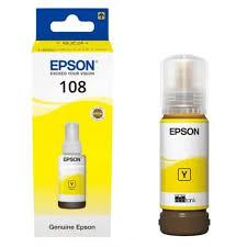NEW 108 Yellow Ink Bottle 70ml Yield 2,100 photos - SafeBox Company - شركة الصندوق الامن