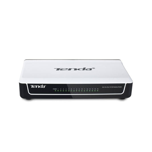 Tenda S16 سويتش 16 منفذ Fast Ethernet – موثوق وسهل التركيب