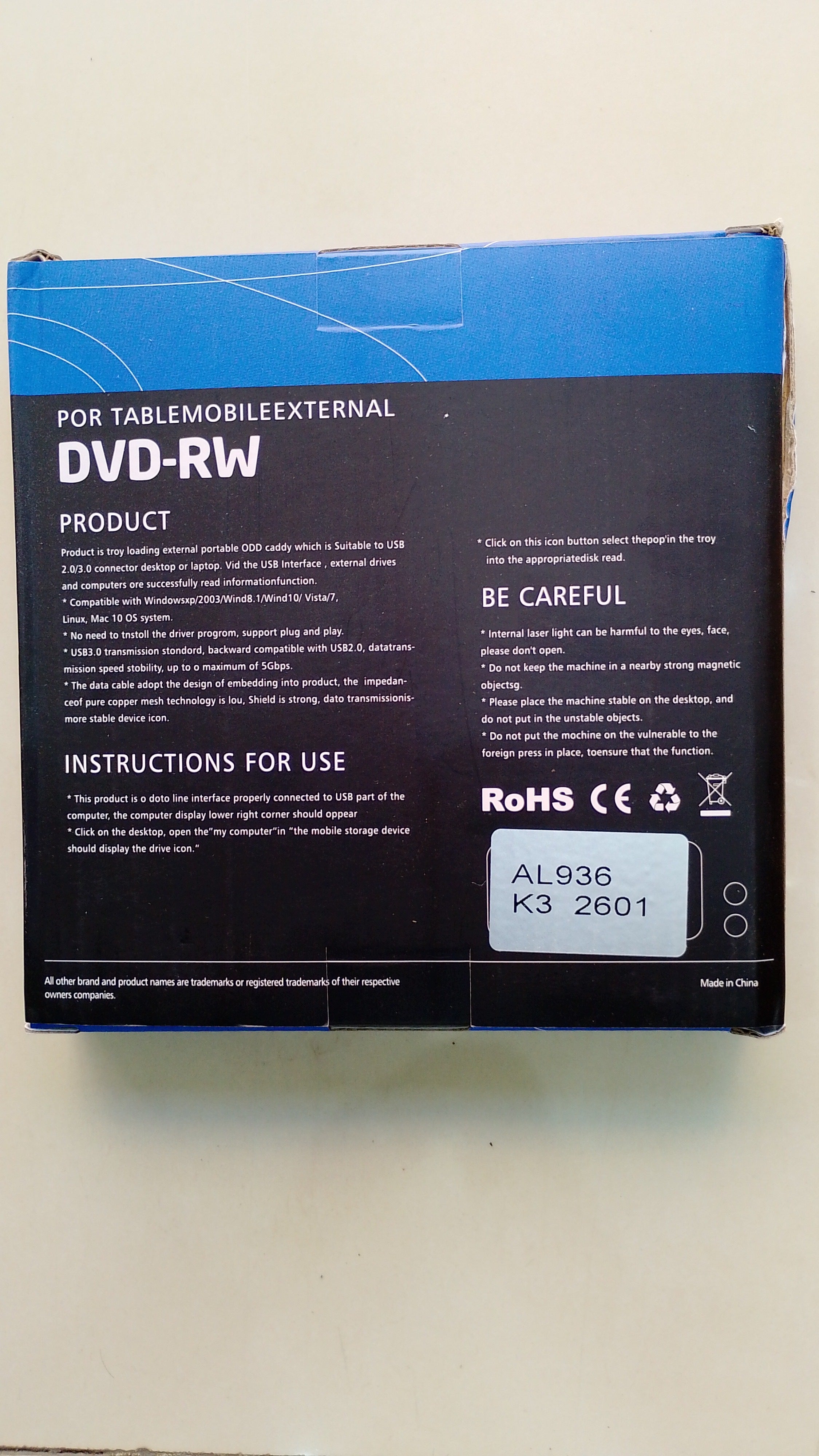 قارئ وناسخ أقراص DVD-RW خارجي USB 3.0 للكمبيوتر واللابتوب