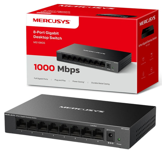MS108GS – سويتش جيجابت بـ 8 منافذ بتصميم معدني أنيق