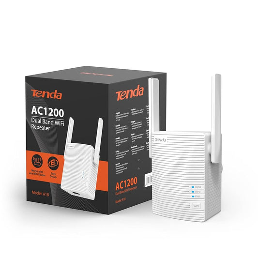 Tenda A18 مقوي إشارة Wi-Fi مزدوج النطاق – تغطية موسعة وسرعة فائقة
