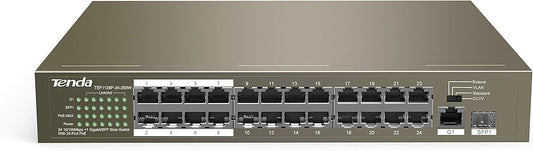 Tenda TEF1126P-24-250W سويتش 24 منفذ PoE – كفاءة عالية للشركات