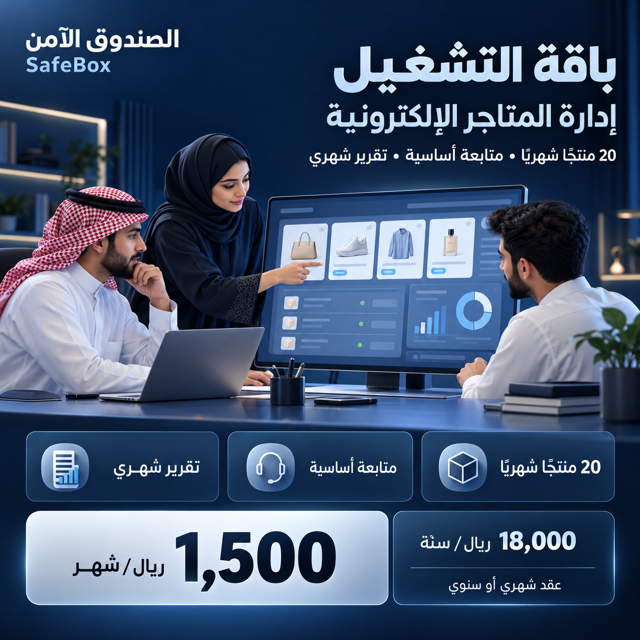 إدارة المتاجر الإلكترونية في السعودية بفريق وخطة واضحة