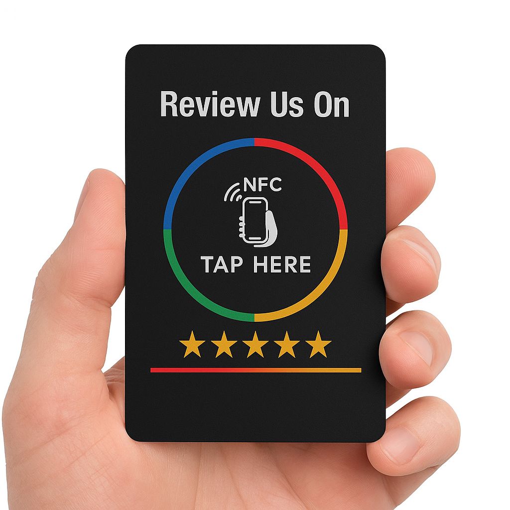 كرت تقييم Google NFC الذكي | حوّل كل عميل راضٍ إلى 5 نجوم ⭐