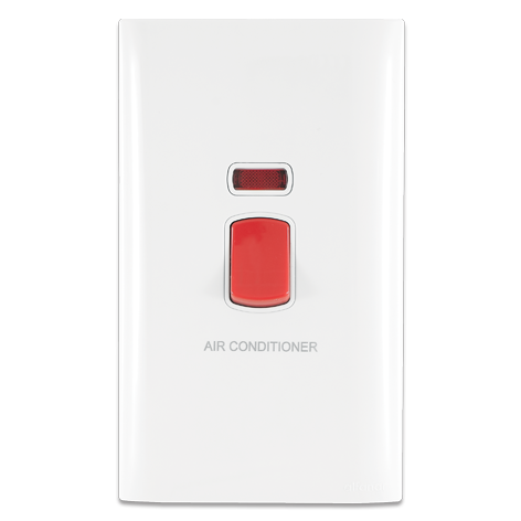 مفتاح 45 أمبير ثنائي القطب مفرد مع طباعة إشارة 14x7 A/C