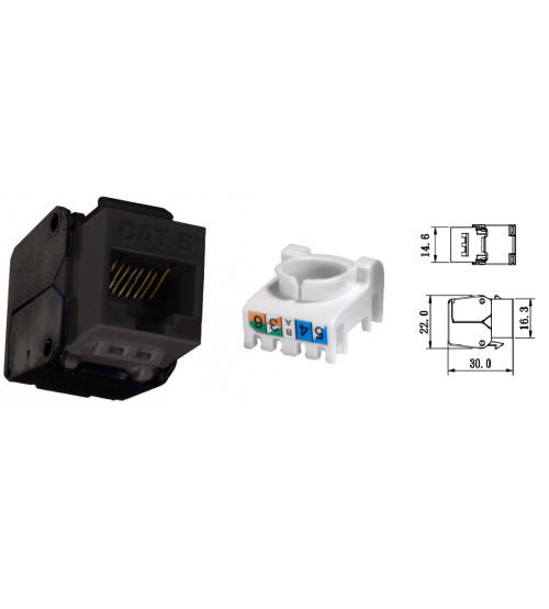 وحدة توصيل شبكة كيستون RJ45 BNET CABLING SOLUTIONS B-C6UTPM-BK