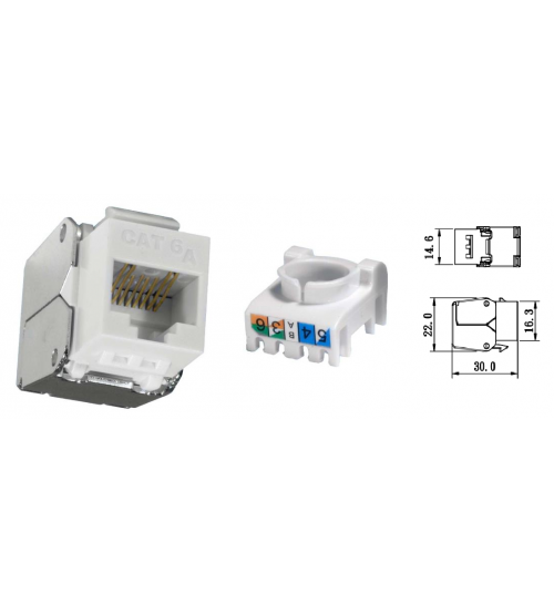 وحدة توصيل شبكة كيستون RJ45 BNET CABLING SOLUTIONS B-C6AUTPM-WH