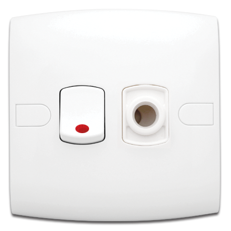 مفتاح 20 أمبير ثنائي القطبية مفرد مع لمبة ومخرج كيبل 7x7