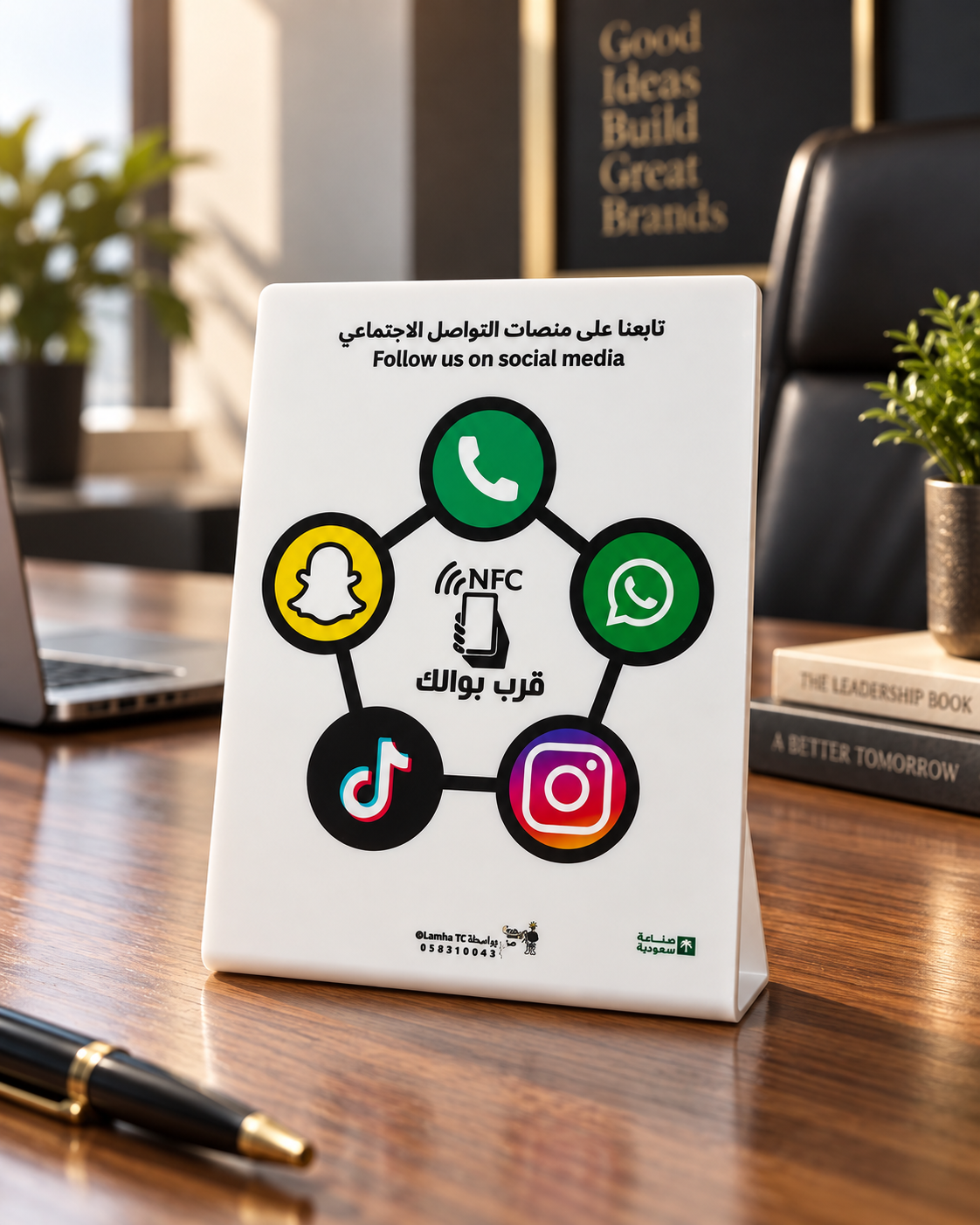 ستاند لينكتري Linktree من ENOX | NFC ستاند سوشل ميديا وجوجل مابس