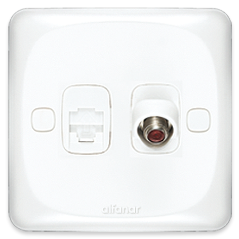 ميرا فيش هاتف أمريكي 2 خط مفرد + فيش تلفاز مائل 7x7