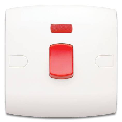 مفتاح 45 أمبير ثنائي القطبية مع لمبة أشارة مطبوع 7×7