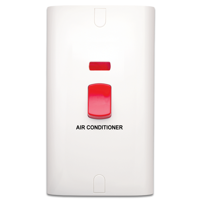 مفتاح 45 أمبير ثنائي القطبية مع لمبة أشارة مطبوع 14×7