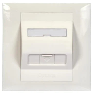 Opterna Angled Faceplate 86x86 single Jack UK Style White - SCSAFPUK1WH