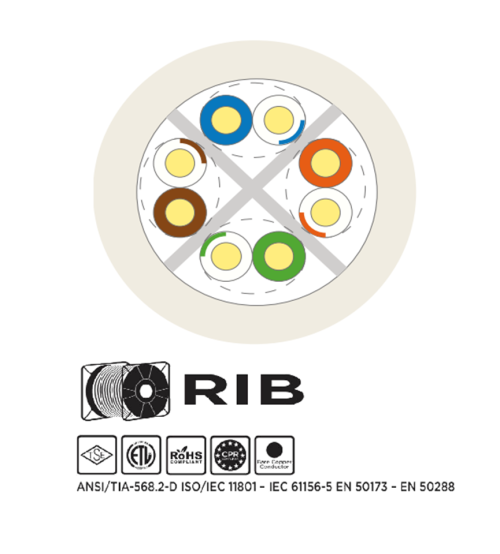 كابل شبكة BNET CABLING SOLUTIONS B-C6UC24PV-GY، 305 متر CAT6