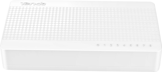Tenda S108 سويتش 8 منافذ Fast Ethernet – أداء موثوق وسهل الاستخدام