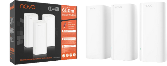 Tenda MX12 نظام Mesh Wi-Fi 6 AX3000 – تغطية شاملة وذكية