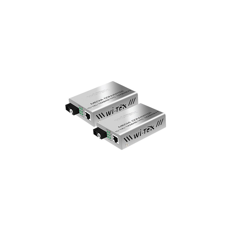 Fiber Optic Converter Wi-Tek WI-MC101G - 1000Mbps Speed 25 km Range
