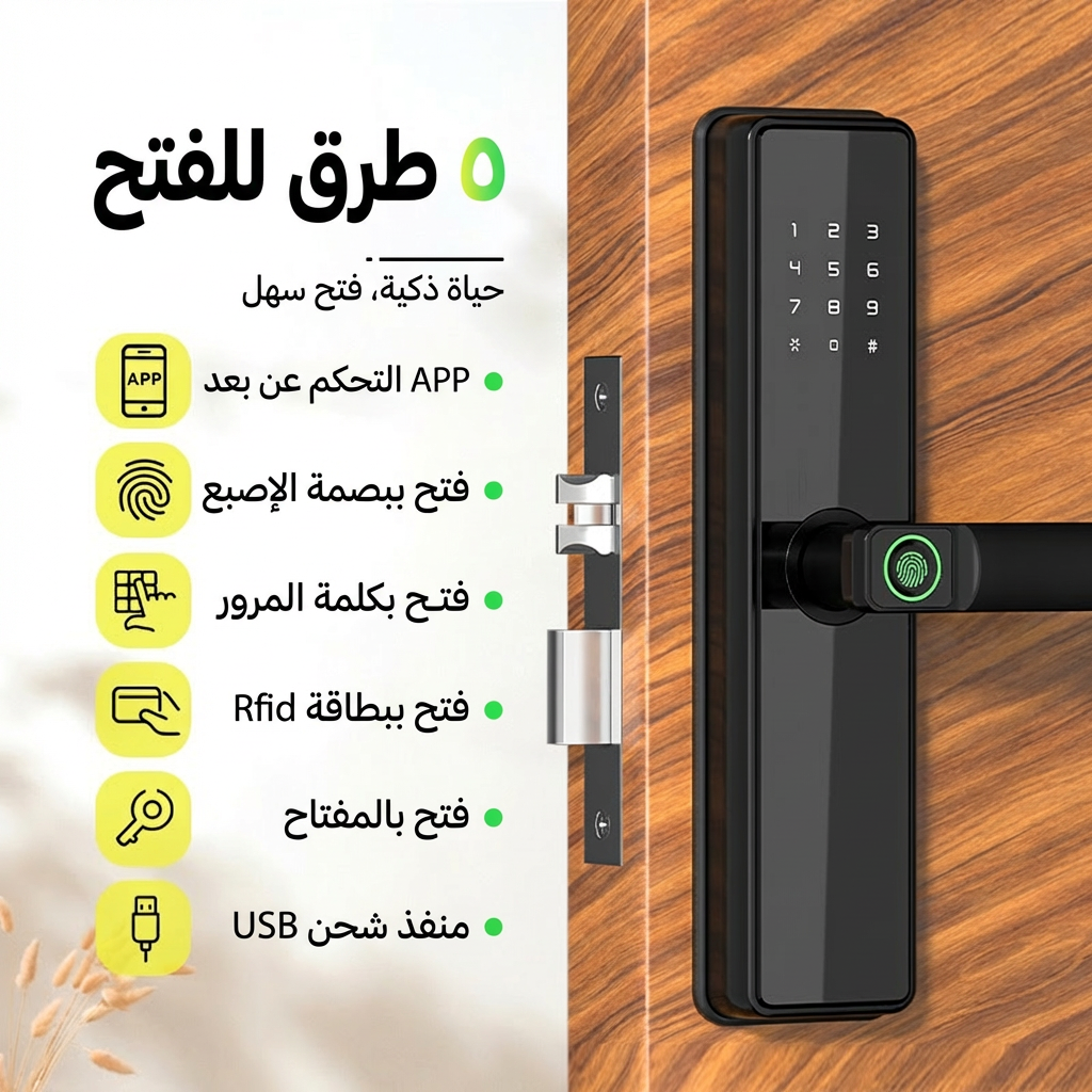 Smart Lock Aluminum | Fingerprint + 5 Methods — ENOX R9 | TTlock / Tuya