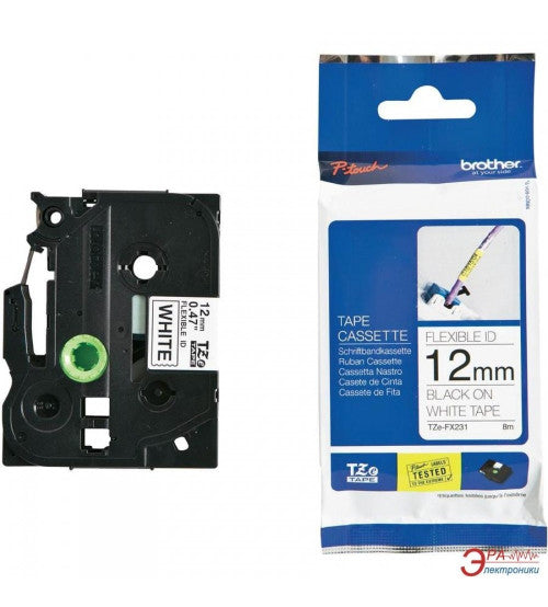 شريط ملصقات لتغليف الكابلات BROTHER TZE-FX231، 8 متر، عرض 12 مم